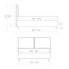 Letto Matrimoniale con Box Contenitore Realizzato in Italia - Ernesta Viadurini