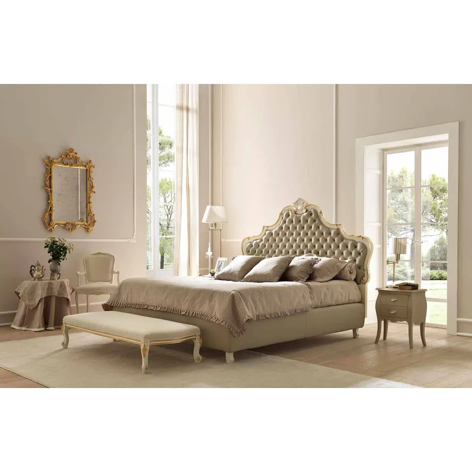 Letto matrimoniale con contenitore, design classico, Chantal by Bolzan Viadurini