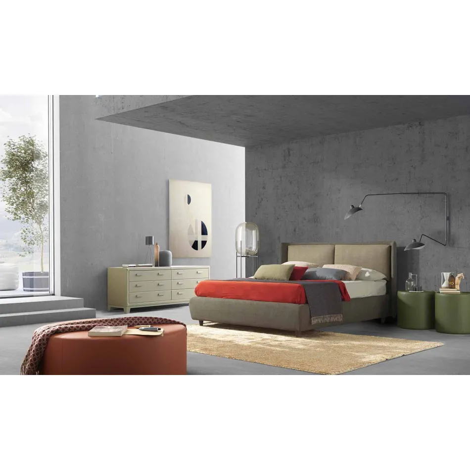 Letto matrimoniale con contenitore, design moderno, Kate by Bolzan Viadurini