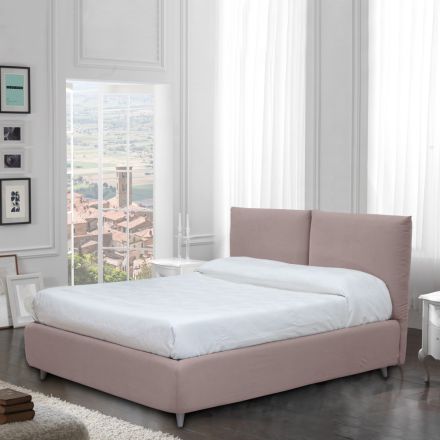 Letto Matrimoniale con Contenitore Opzionale e Piedini Made in Italy - Birba Viadurini