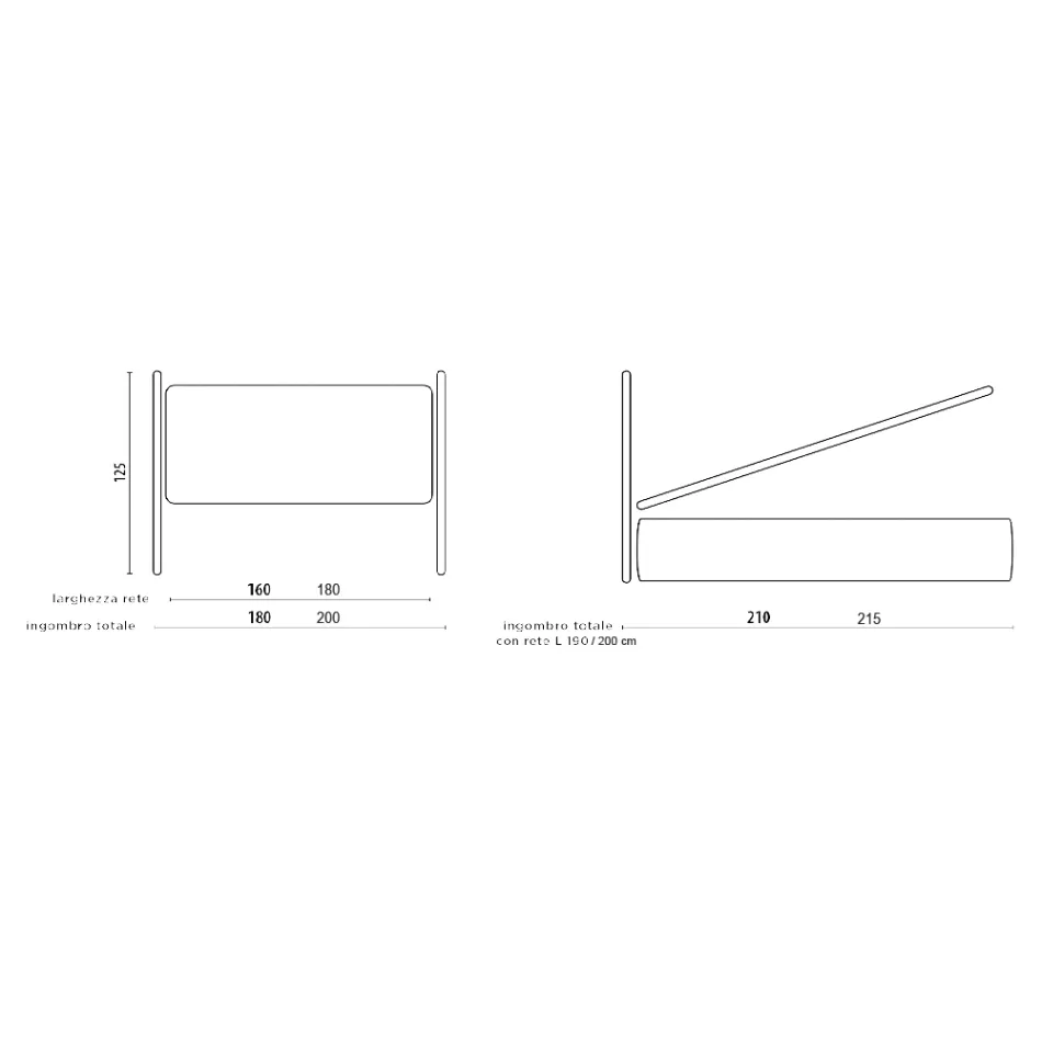 Letto Matrimoniale con Contenitore Opzionale Realizzato in Italia - Ciccio Viadurini