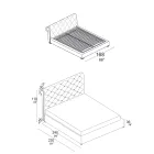 Letto Matrimoniale con Imbottitura Capitonné e Piedini in Legno - Briosco Viadurini