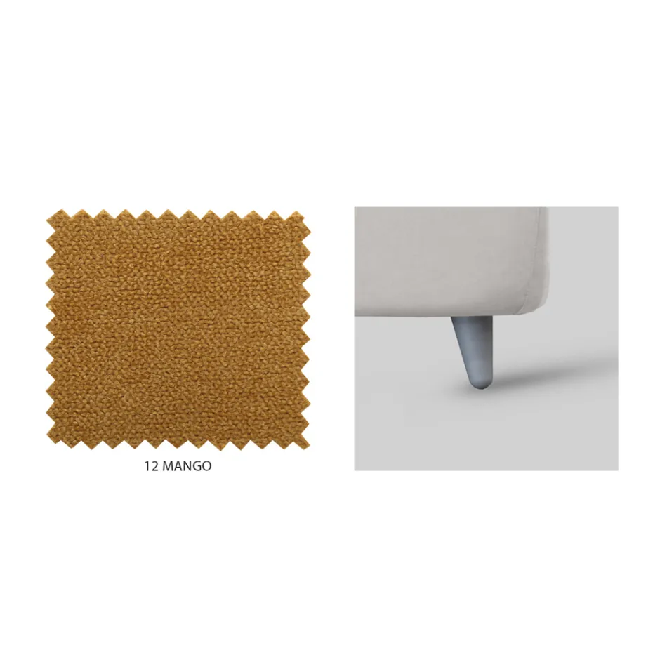 Letto Matrimoniale con Testiera in Ecopelle o Tessuto Made in Italy - Buddy Viadurini