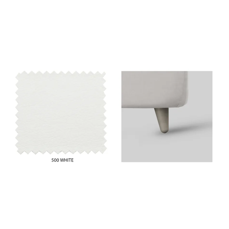 Letto Matrimoniale con Testiera in Ecopelle o Tessuto Made in Italy - Buddy Viadurini