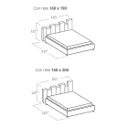 Letto Matrimoniale di Design Imbottito Moderno Blu o Grigio Alta Qualità - Kenzo Viadurini