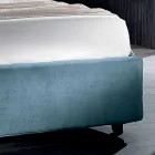 Letto Matrimoniale di Design Imbottito Moderno Blu o Grigio Alta Qualità - Kenzo Viadurini