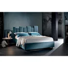 Letto Matrimoniale di Design Imbottito Moderno Blu o Grigio Alta Qualità - Kenzo Viadurini