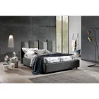Letto Matrimoniale di Design Imbottito Moderno Blu o Grigio Alta Qualità - Kenzo Viadurini
