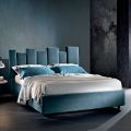 Letto Matrimoniale di Design Imbottito Moderno Blu o Grigio Alta Qualità - Kenzo