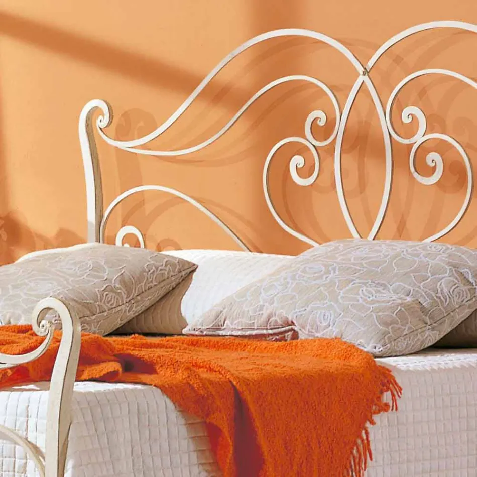 Letto matrimoniale di design in ferro pieno Allie, made in Italy Viadurini