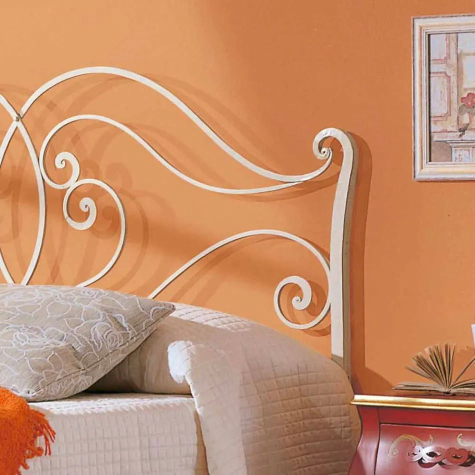 Letto matrimoniale di design in ferro pieno Allie, made in Italy Viadurini