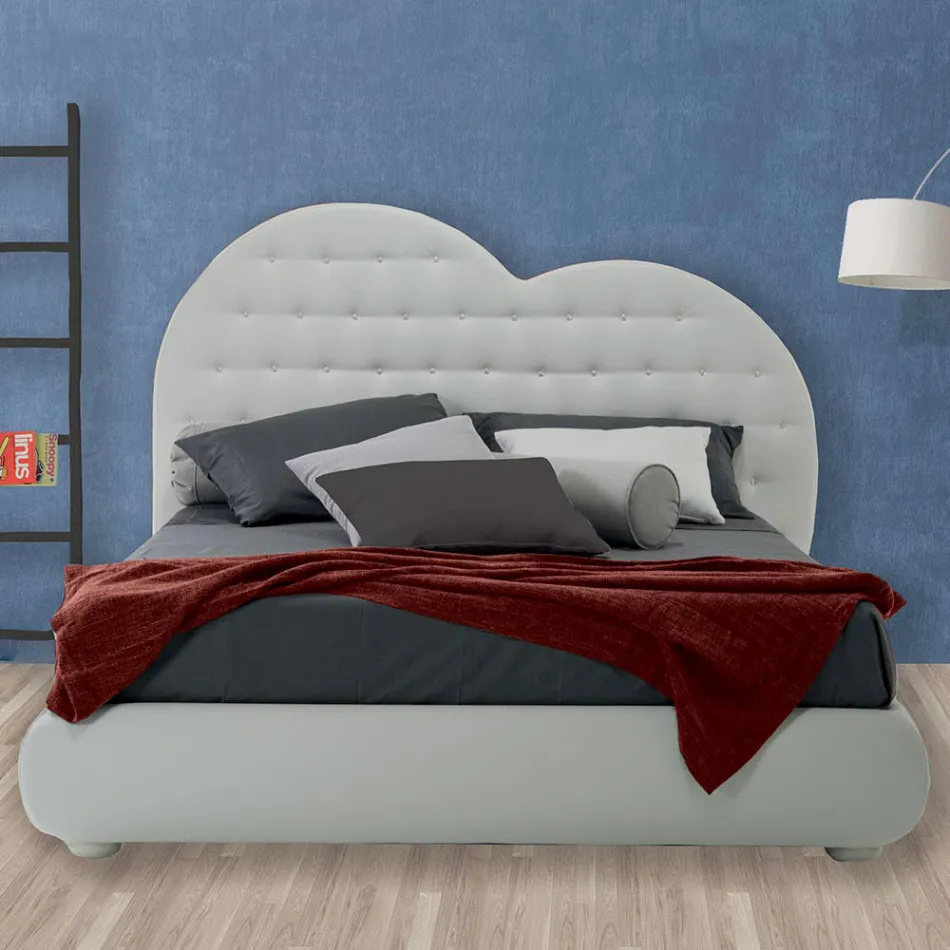 Letto Matrimoniale di Lusso con Box e Swarovski Made in Italy – Cuoricino Viadurini