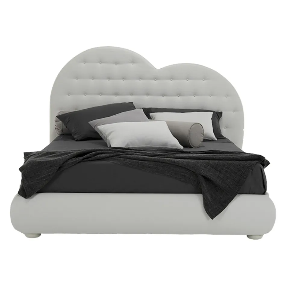 Letto Matrimoniale di Lusso con Box e Swarovski Made in Italy – Cuoricino Viadurini