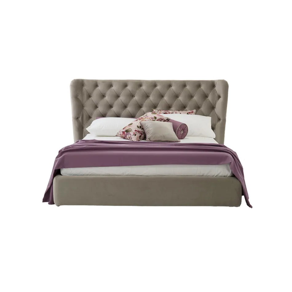 Letto Matrimoniale di Lusso con Box e Testata Capitonnè Made in Italy – Papero Viadurini