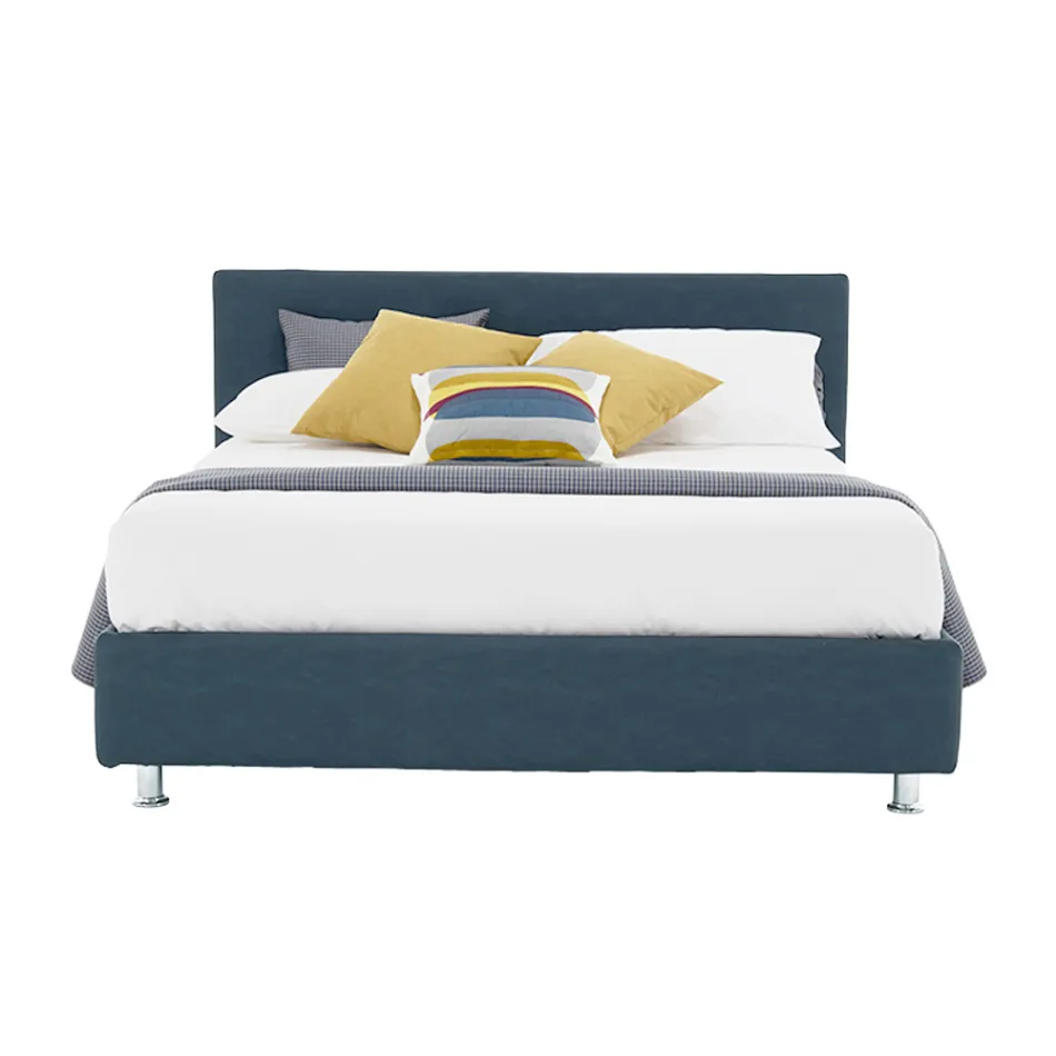 Letto Matrimoniale di Lusso in Ecopelle o Tessuto con Box Made in Italy – Nuvola Viadurini