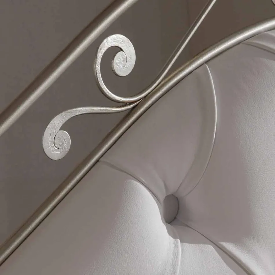 Letto matrimoniale imbottito realizzato a mano in ferro pieno Gracie Viadurini