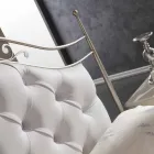 Letto matrimoniale imbottito realizzato a mano in ferro pieno Gracie Viadurini