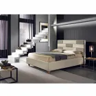 Letto matrimoniale in ecopelle con box contenitore 160x190/200 cm Gin Viadurini