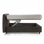 Letto matrimoniale in ecopelle con box contenitore 160x190/200 cm Gin Viadurini