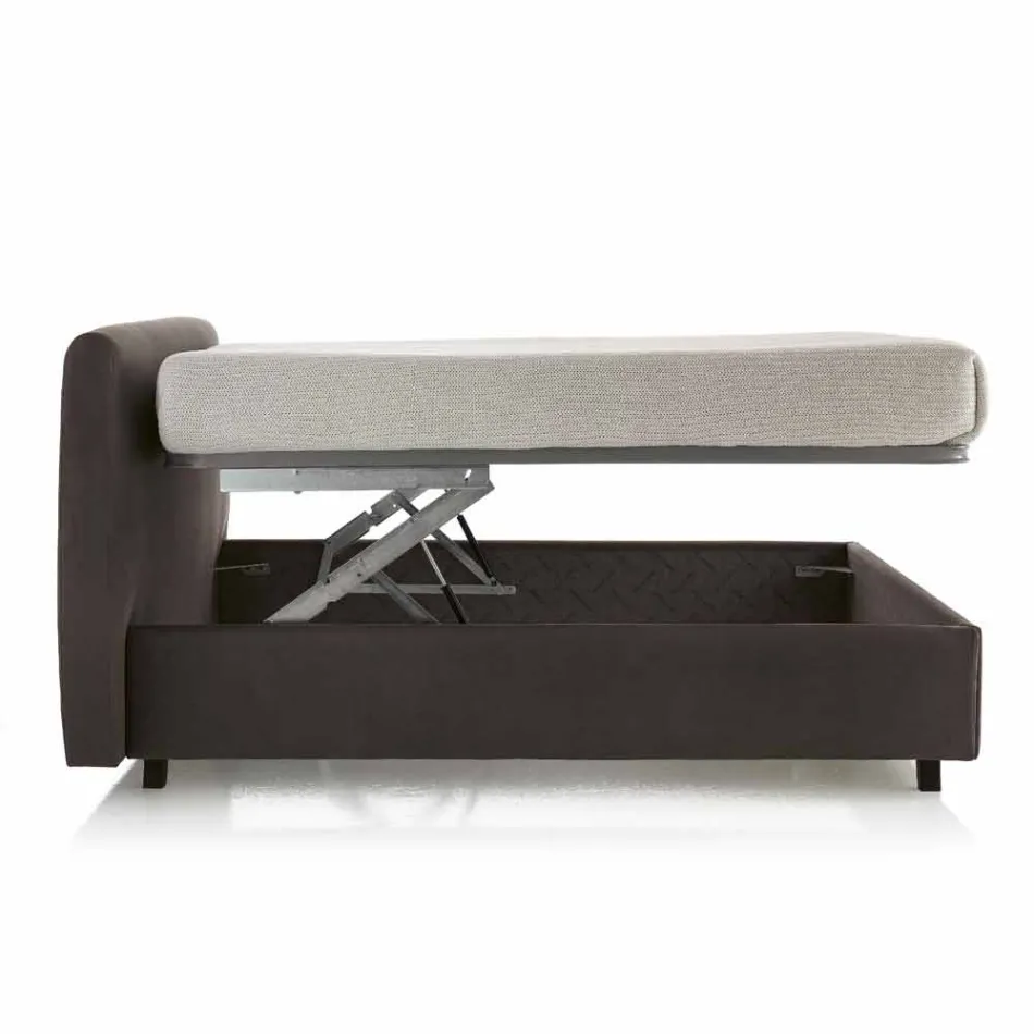 Letto matrimoniale in ecopelle con box contenitore 160x190/200 cm Gin Viadurini