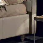 Letto matrimoniale in ecopelle con box contenitore 160x190/200 cm Gin Viadurini