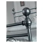 Letto Matrimoniale in Ferro Tubolare Nero Argentato Made in Italy - Geometria Viadurini