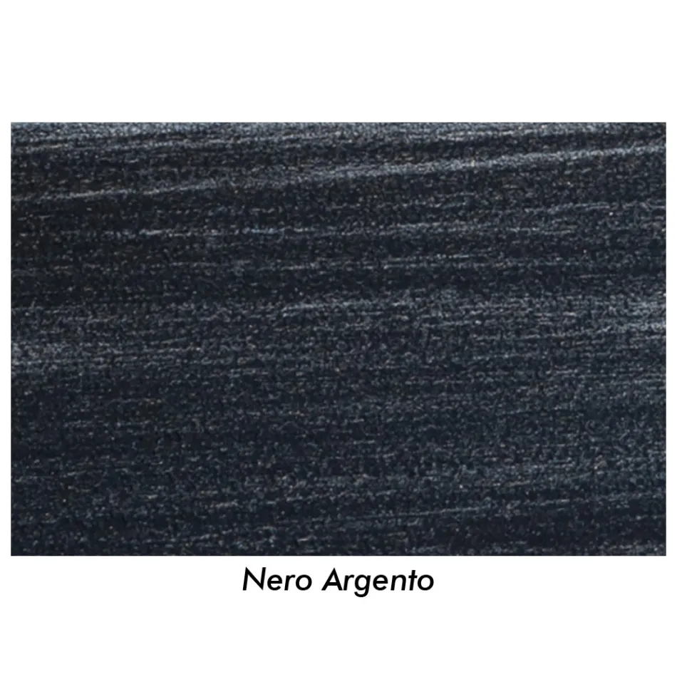 Letto Matrimoniale in Ferro Tubolare Nero Argentato Made in Italy - Geometria Viadurini