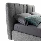 Letto Matrimoniale in Tessuto con Box e Testata a Righe Made in Italy – Nives Viadurini