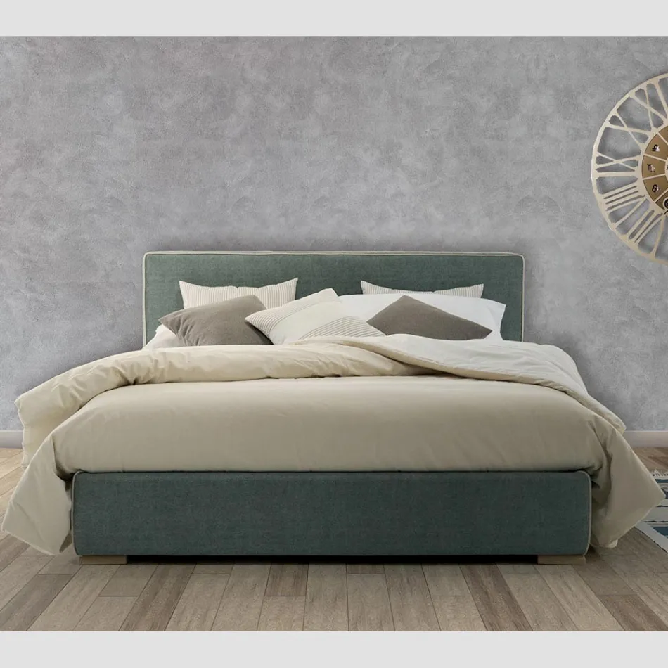 Letto Matrimoniale in Tessuto o Ecopelle con Contenitore Made in Italy – Etoile Viadurini