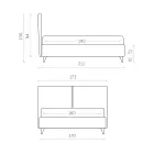 Letto Matrimoniale in Tessuto o Velluto con Contenitore Made in Italy - Ernesto Viadurini