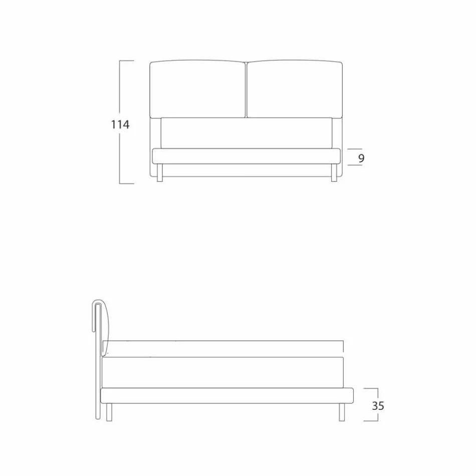 Letto matrimoniale moderno, basamento sottile, Iorca by Bolzan Viadurini