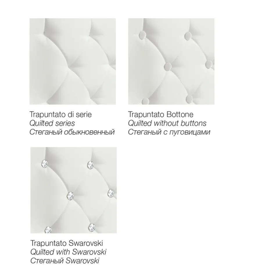 Letto Matrimoniale Moderno con Box e Testata Trapuntata - Londra Viadurini