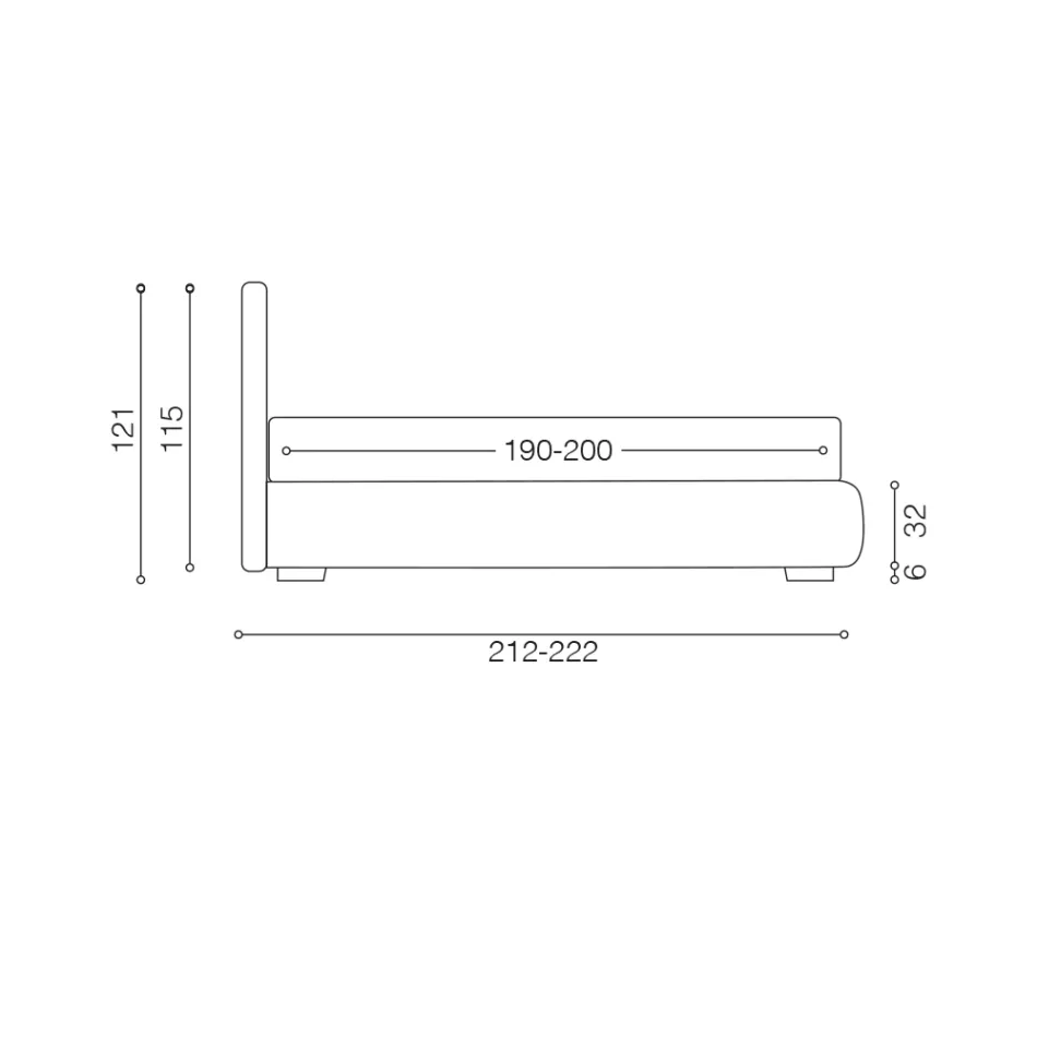 Letto Matrimoniale Moderno con Box e Testata Trapuntata - Londra Viadurini