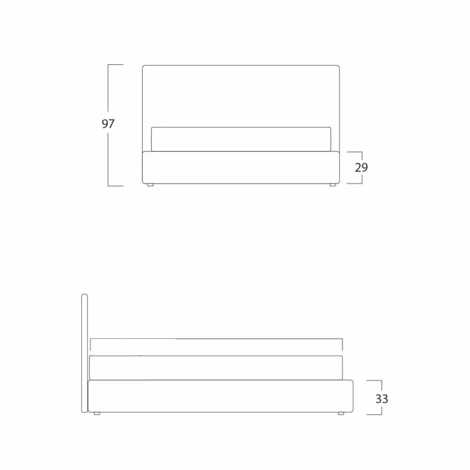 Letto matrimoniale moderno, senza contenitore, Gaya New by Bolzan Viadurini