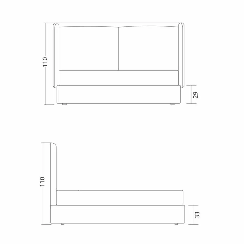 Letto matrimoniale moderno, senza contenitore, Kate by Bolzan Viadurini