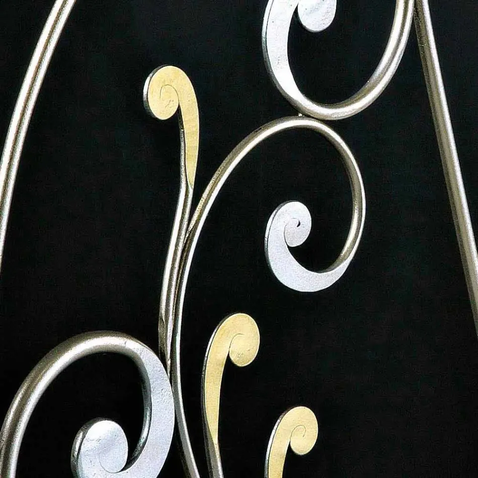 Letto matrimoniale neoclassico forgiato a mano in ferro pieno Jessica Viadurini