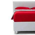Letto Matrimoniale Rivestito in Similpelle con Piedini Made in Italy - Nurzio Viadurini