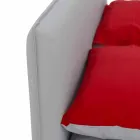 Letto Matrimoniale Rivestito in Similpelle con Piedini Made in Italy - Nurzio Viadurini