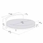 Letto Matrimoniale Rotondo di Design Rivestito in Tessuto Made in Italy - Rello Viadurini