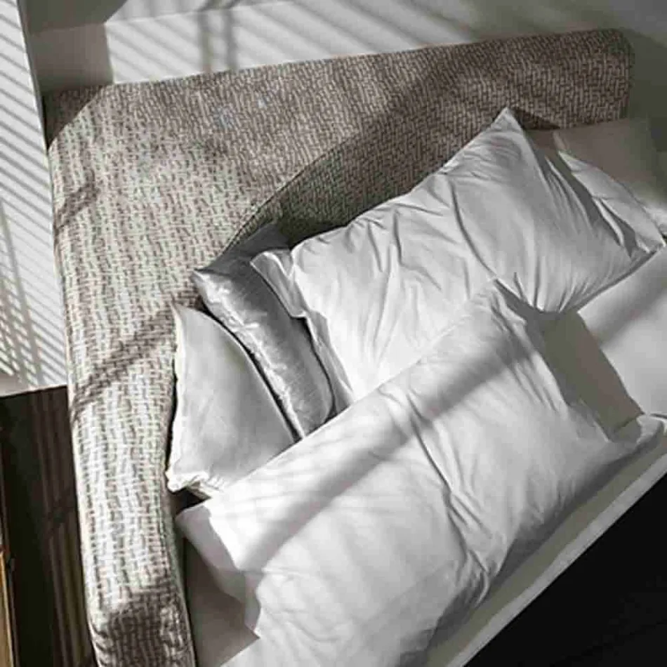 Letto Matrimoniale Rotondo Moderno con Testiera Angolare Made in Italy - Tima Viadurini