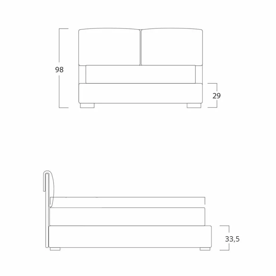 Letto matrimoniale senza box, design contemporaneo, Iorca by Bolzan Viadurini