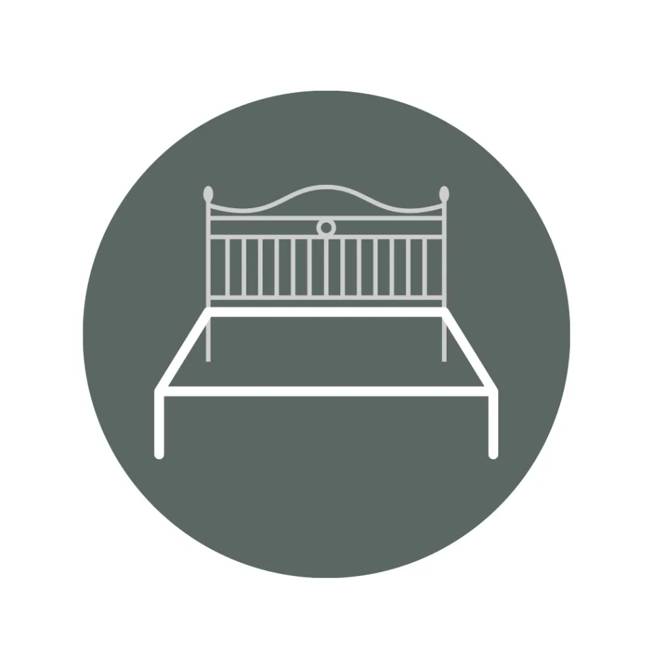 Letto Matrimoniale Testata in Ferro Tubolare Marrone Anticato Oro - Taglia Viadurini