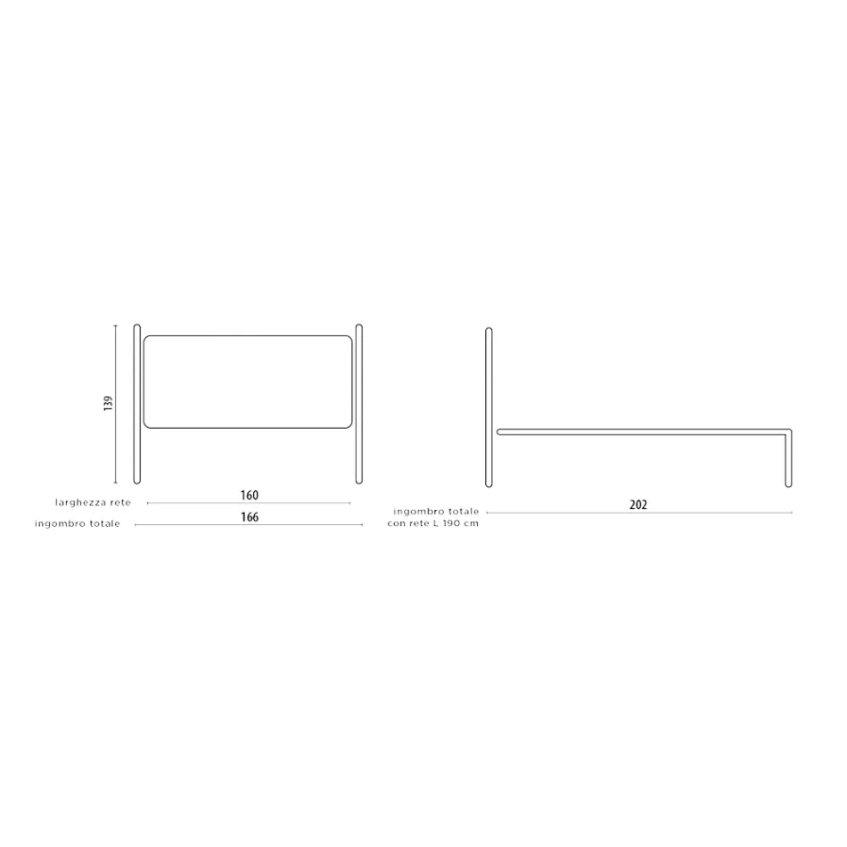 Letto Matrimoniale Testata in Ferro Tubolare Marrone Anticato Oro - Taglia Viadurini