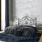 Letto Matrimoniale Testata in Ferro Tubolare Marrone Anticato Oro - Taglia Viadurini