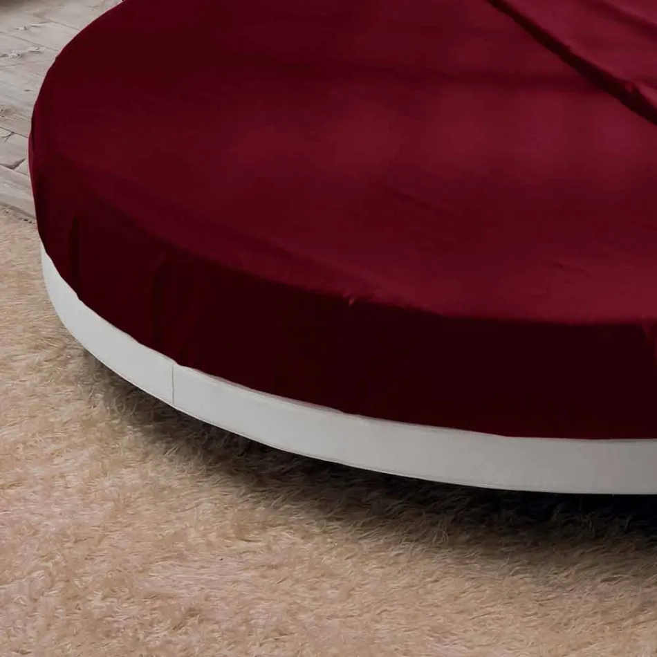 Letto Rotondo Matrimoniale Rivestito in Ecopelle di Design Made in Italy - Vesio Viadurini