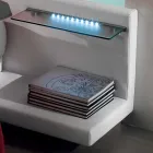 Letto Rotondo Matrimoniale Rivestito in Ecopelle di Design Made in Italy - Vesio Viadurini