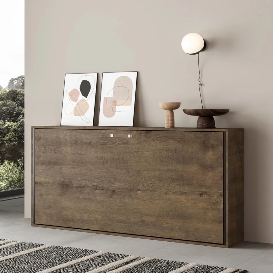 Letto Singolo a Scomparsa Orizzontale Made in Italy - Collaborativo Viadurini