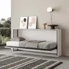 Letto Singolo a Scomparsa Orizzontale Made in Italy - Collaborativo Viadurini