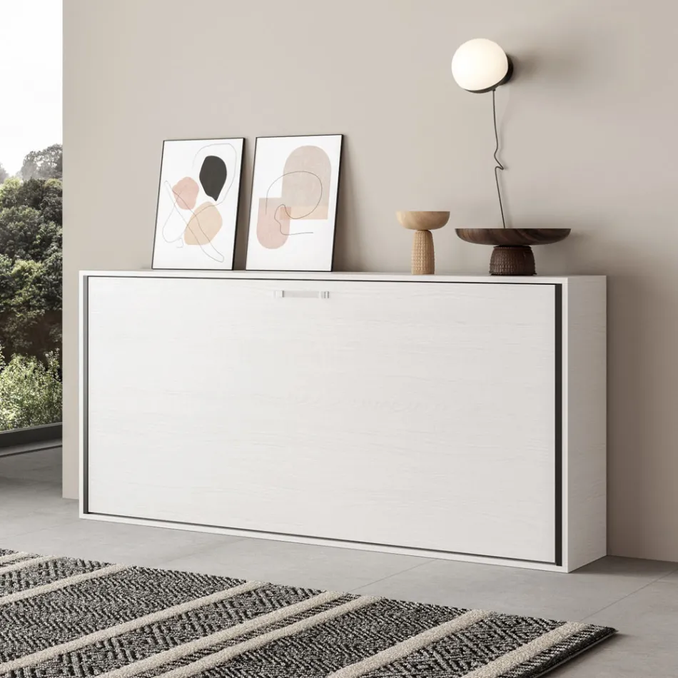 Letto Singolo a Scomparsa Orizzontale Made in Italy - Collaborativo Viadurini