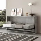 Letto Singolo a Scomparsa Orizzontale Made in Italy - Collaborativo Viadurini
